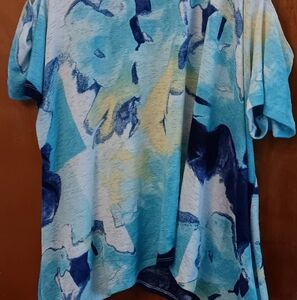 Avenue Blue and Yellow Short Sleeve Tee